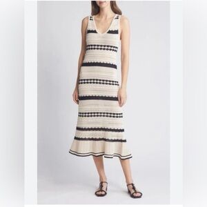 JOIE CROCHET Lined woman cottagecore resortwear boho casual maxi dress NWOT M